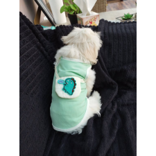  Kutyaruha - Ujjatlan, nyári trikó zöld színben, dinós zsebbel - L kutyaruha