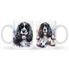 kutyás bögre, Cocker Spániel, fekete-fehér bögrék, csészék