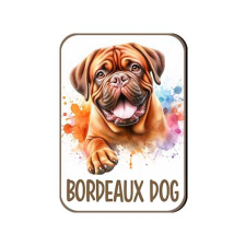 Kutyás fa hűtőmágnes, Bordeaux Dog hűtőmágnes