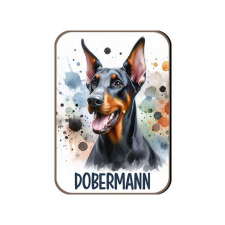 Kutyás fa hűtőmágnes, Dobermann hűtőmágnes