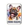  Kutyás fa hűtőmágnes, Francia Bulldog, barna