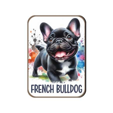Kutyás fa hűtőmágnes, Francia Bulldog, fekete hűtőmágnes