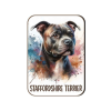  Kutyás fa hűtőmágnes, Staffordshire Terrier, sötétbarna