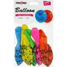  Kutyás,színes latex lufi 5 db/csomag party kellék