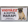  Kutyatábla -fém (mopsz) 9x13 cm