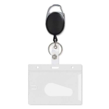 kwmobile Bővíthető kulcstartó azonosító tartóval 9,8 x 5,9 cm, fekete, 50981.01 kulcstartó