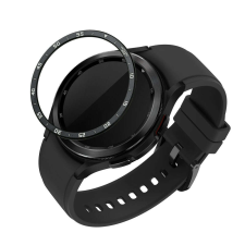 kwmobile számlapkeret Samsung Galaxy Watch 6 Classic telefonhoz, fekete/ezüst, alumínium, KWM000024TK001C okosóra kellék