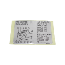 KYMCO 4-es figyelmeztető matrica Kymco Vázak, idomok, kiegészítők Matricák információs címke