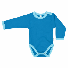 Kynga azúrkék-ciánkék hosszú ujjú baba body 68 kombidressz, body