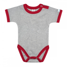 Kynga melírszürke-piros rövid ujjú gyerek body 104-152 cm kombidressz, body