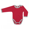 Kynga piros-melírszürke hosszú ujjú baba body 80