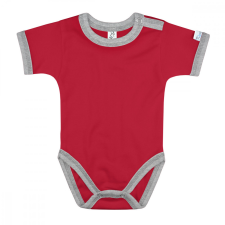 Kynga piros-melírszürke rövid ujjú baba body 62 kombidressz, body
