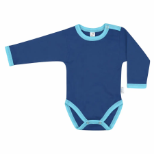 Kynga sötétkék-ciánkék hosszú ujjú baba body 62 kombidressz, body