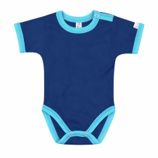 Kynga sötétkék-ciánkék rövid ujjú koraszülött baba body 56 kombidressz, body