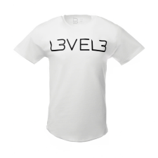 L3VEL3 - Classic T-Shirt - Logózott Póló (Fehér, S) fodrászkellék