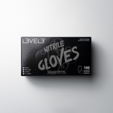 L3VEL3 - Nitrile Gloves - Nitril Gumikesztyű - 100 db (Liquid Metal, L) fodrászkellék