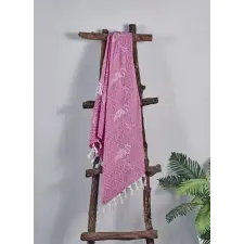  L'essential Maison Fouta strandtörölköző, fukszia flamingó - fukszia lakástextília