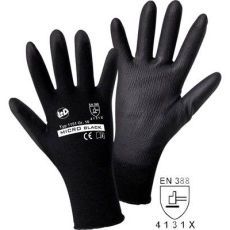 L+D worky MICRO black Nylon-PU 1151 Nylon Munkakesztyű Méret (kesztyű): 9, L EN 388:2016 CAT II 1 pár (1151)