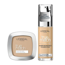 L´Oréal Paris L'Oréal Paris True Match Super-Blendable Foundation szett alapozó 30 ml Változat 2.N + púder 9 g Változat 4.N Neutral nőknek smink alapozó