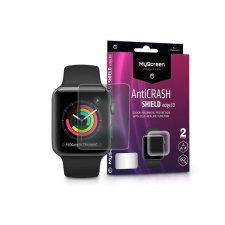  LA-2040 Apple Watch Series 3 (42 mm) ütésálló képernyővédő fólia - MyScreen Protector AntiCrash Shield Edge3D átlátszó, 2db-os csomag okosóra kellék