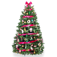 LAALU Díszített fa HAPPY AND PINK 150 cm 59 díszítéssel és dekorációval műfenyő