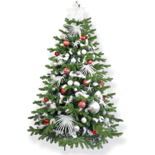 LAALU Díszített fa POLAR RED II 150 cm, 132 dísz és díszítés műfenyő