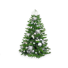 LAALU Díszített karácsonyfa - SARKVIDÉKI FEHÉR II, 200 db dísz, 300 cm műfenyő