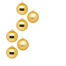  LAALU díszkészlet: arany matt/csillogó díszek 10 cm, 6 db (LAU-2042) karácsonyi dekoráció