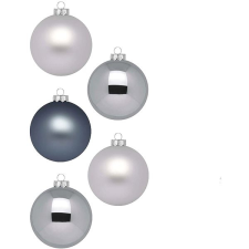 LAALU díszkészlet: szürke matt/fényes díszek, 6 cm, 30 db karácsonyfadísz