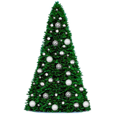 LAALU feldíszített karácsonyfa - Basic Silver, 74 dísz, 500 cm műfenyő