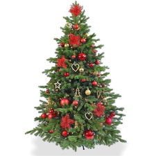 LAALU feldíszített karácsonyfa - Karácsonyi csillagok, 106 dísz, 150 cm műfenyő