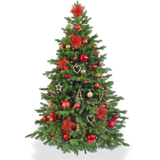 LAALU feldíszített karácsonyfa - Karácsonyi csillagok, 136 dísz, 240 cm műfenyő