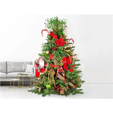 LAALU feldíszített karácsonyfa - Santa Claus II, 87 dísz, 150 cm műfenyő