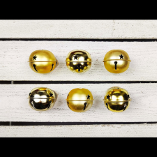  LAALU Karácsonyi dísz - csengettyű, aranyszín, 6 cm, 6 db (LAU-2020) party kellék