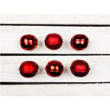 LAALU Karácsonyi dísz - csengettyű, piros, 6 cm, 6 db karácsonyfadísz