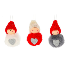 LAALU Karácsonyi dísz - kislány, szíveskés, 9 cm, 2 db karácsonyfadísz