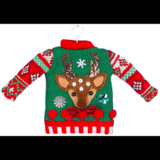  LAALU Karácsonyi dísz - rénszarvasos pulóver, 20,5 cm (LAU-6186) karácsonyi dekoráció