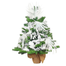 LAALU LED fényekkel díszített karácsonyfa - A pillangó fénye, 25 dísz, 60 cm műfenyő