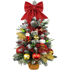 LAALU LED fényekkel díszített karácsonyfa - Hóember, 31 dísz, 60 cm műfenyő