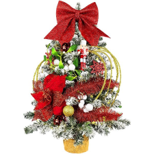 LAALU LED fényekkel díszített karácsonyfa - Vörös Diótörő, 34 dísz, 60 cm műfenyő