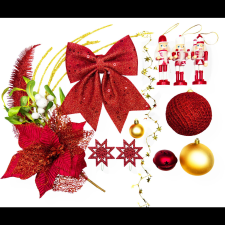  LAALU Piros diótörő díszkészlet, 100 cm fákhoz (LAU-2402-OZM) karácsonyi dekoráció