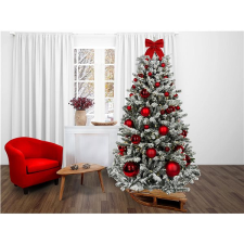 LAALU Piros karácsony - karácsonyfa feldíszítve - 73 dísz, 180 cm műfenyő