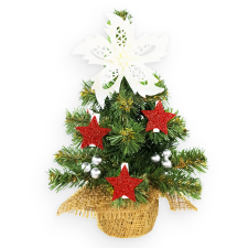 LAALU TINY 5 - karácsonyfa feldíszítve cserépben - 23 dísz, 25 cm (LAU-2413-25N) műfenyő