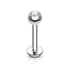  Labret mini kristállyal (ezüst színű, crystal kővel) testékszer