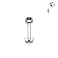  Labret mini kristállyal (ezüst színű, fekete kővel) testékszer