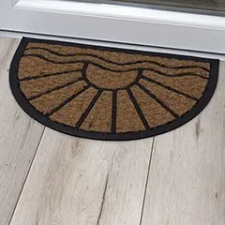  Lábtörlő félköríves gumi kókusz (40x60 cm) fekete-barna, naplemente mintával lakástextília