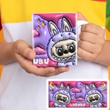  Labubu bögre - 3D hatású - Lila bögrék, csészék