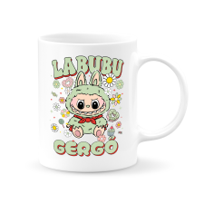  Labubu bögre - névre szóló - Zöld bögrék, csészék