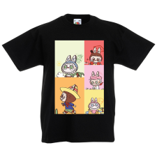  Labubu - Színes karakter kollázs gyerek póló gyerek póló