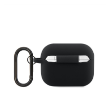 Lacoste Croc Logo AirPods Pro 2 szilikon tok, fekete fülhallgató, fejhallgató tok